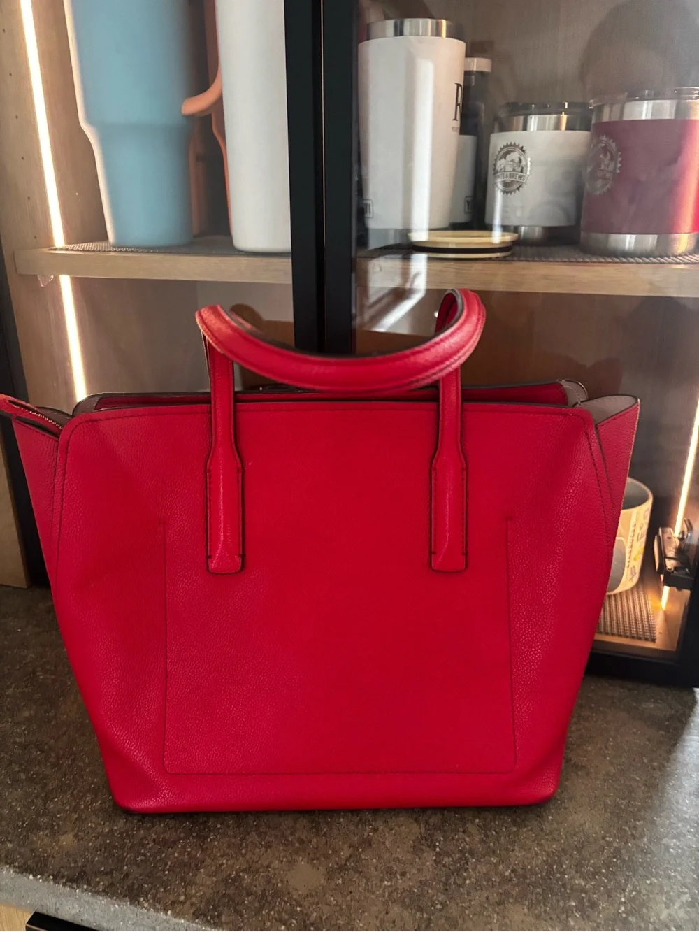 kate spade Red Structured Leather Tote bag
